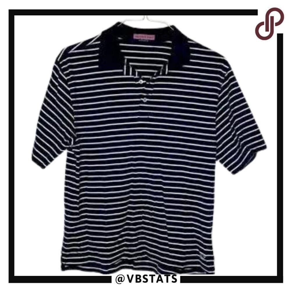 ‎Vineyard Vines Black-White Striped Polo Size Medium